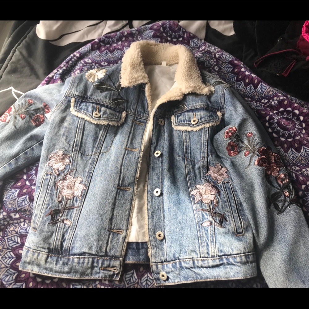 Brand new embroidered Jean jacket